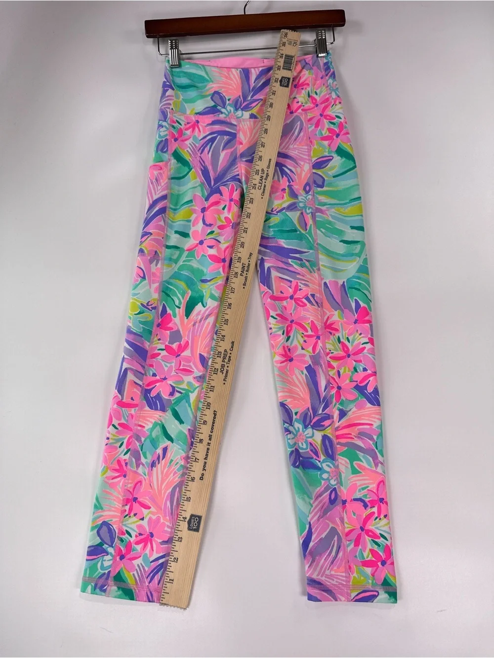 Lilly Pulitzer Luxletic Weekender Legging High Rise Floral Palm Multi Pink XS